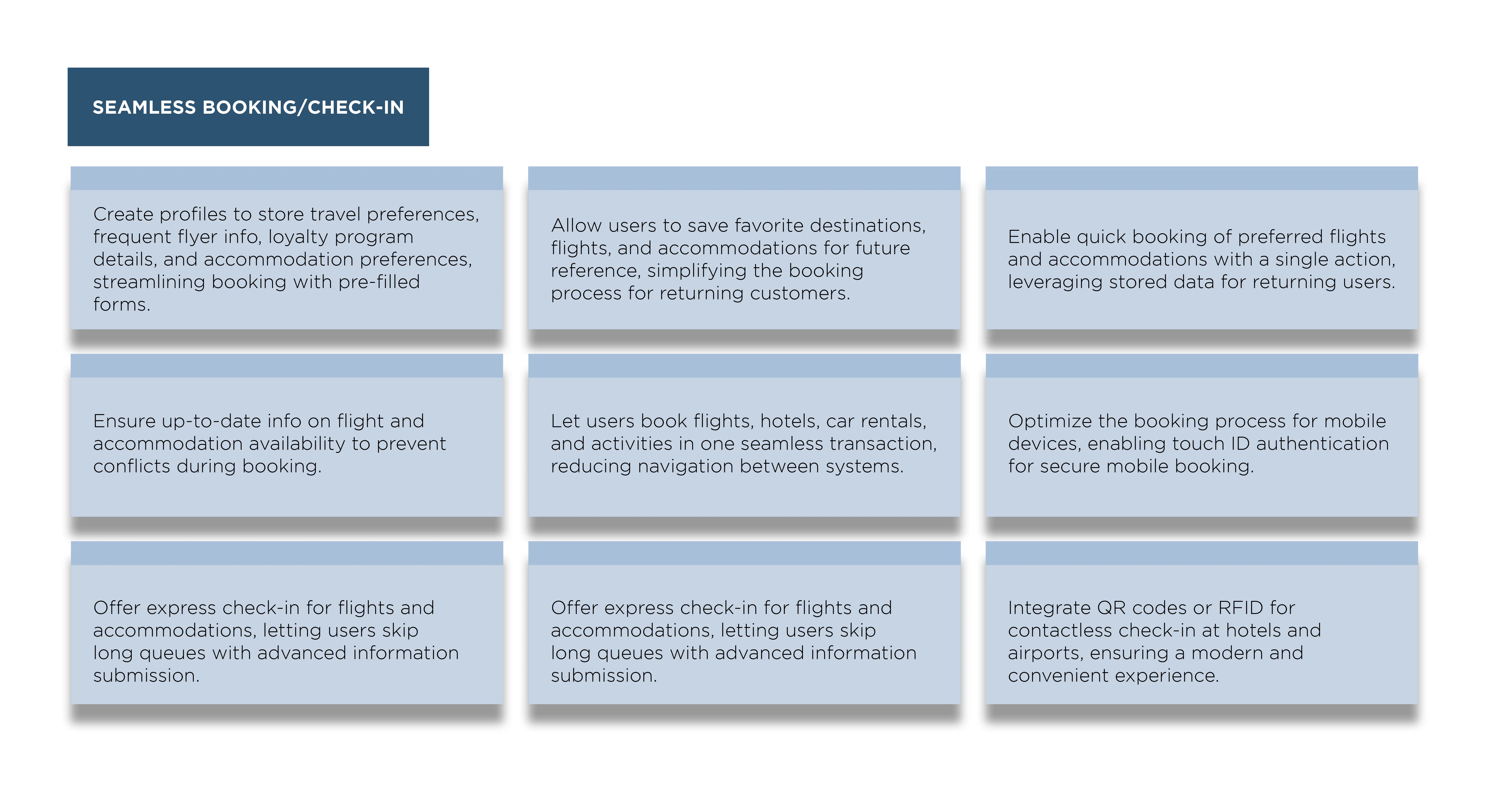 Booking and check-in options.