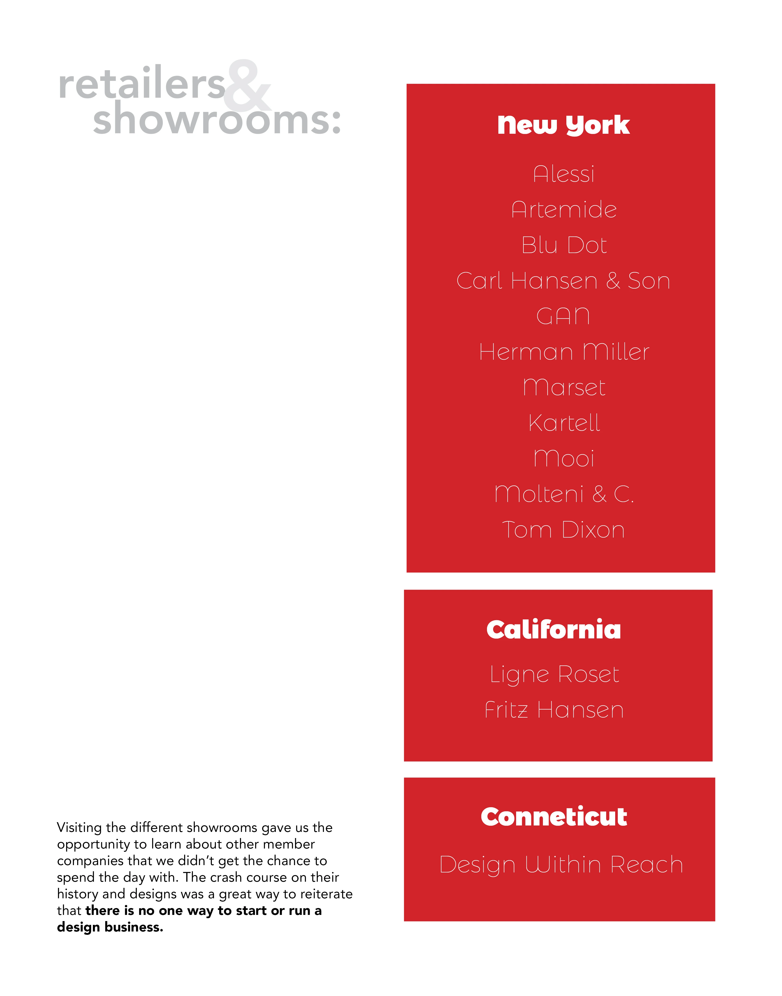 Explanation of retailers and showroom visits within the Fellowship.