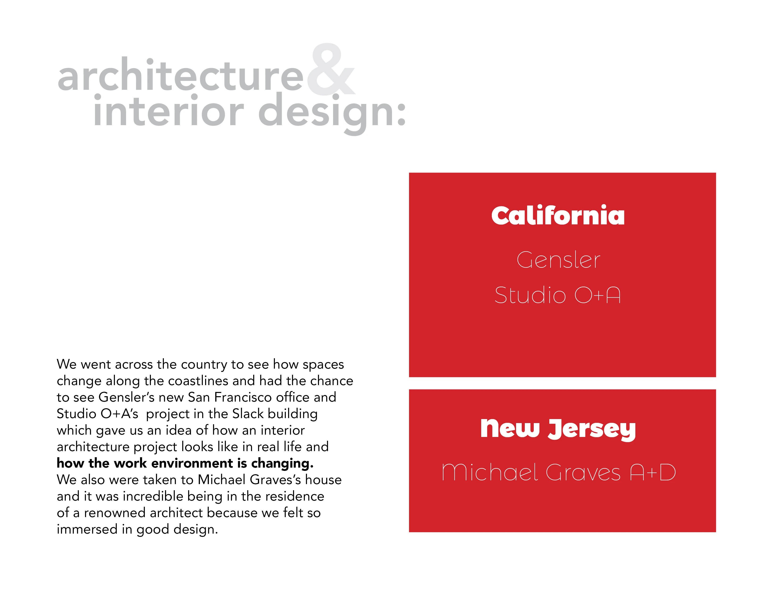 Explanation of architectural and interior design iniatives within the Fellowship.