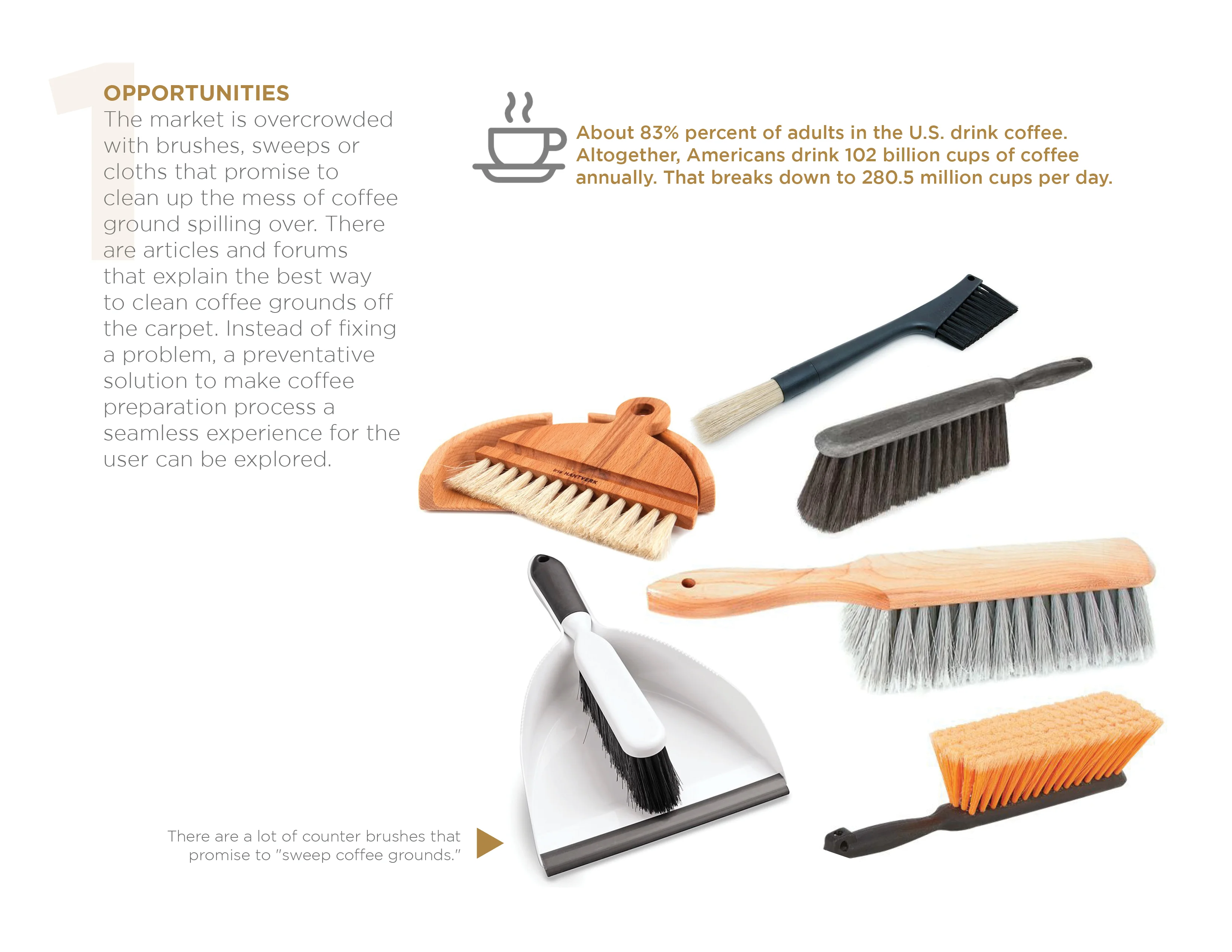 Coffee tools and U.S. coffee consumption stat.