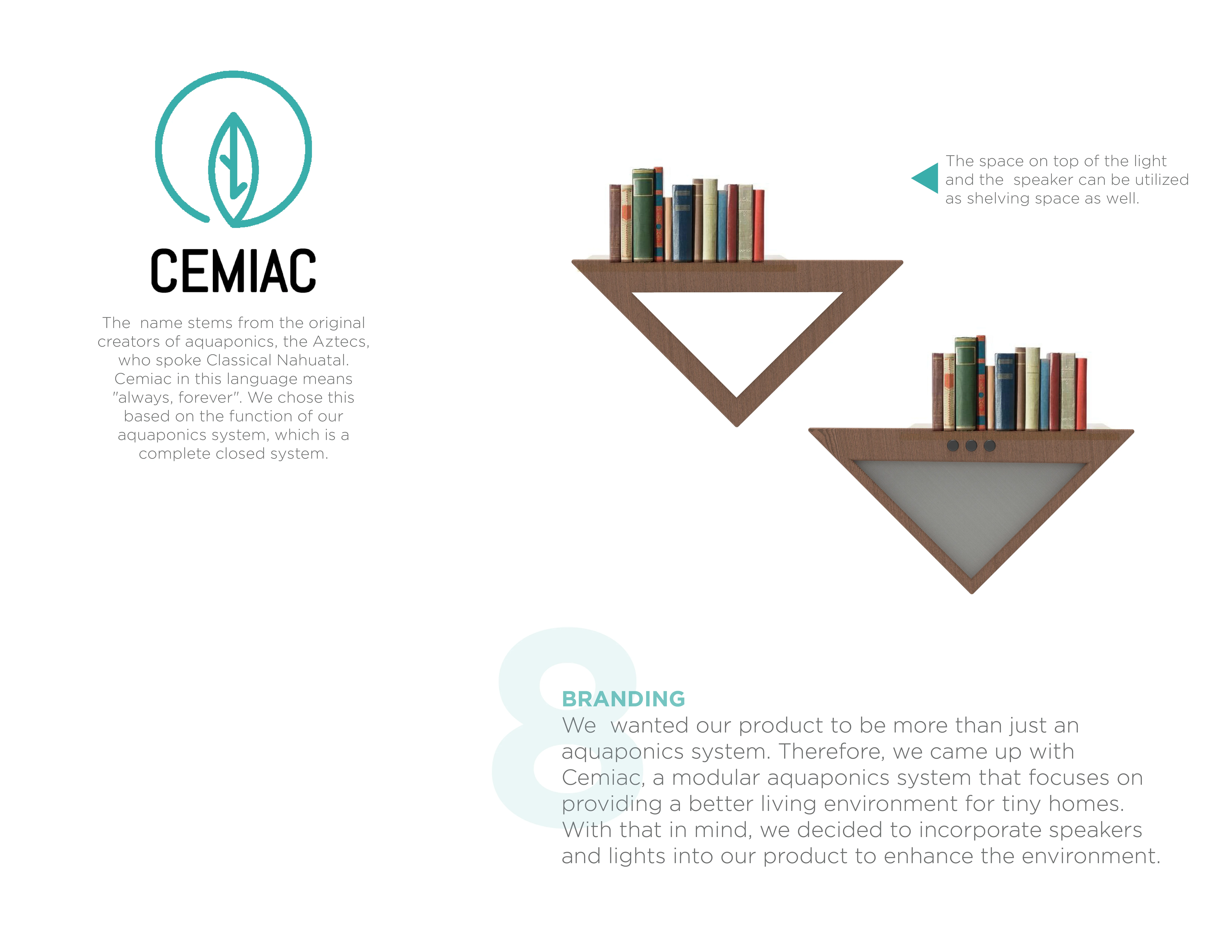 Cemiac branding with triangular planters inspired by Aztec culture.