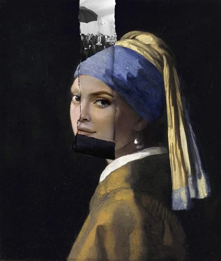 A photoshopped image of Kylie Jenner onto The Girl With A Pearl Earring.