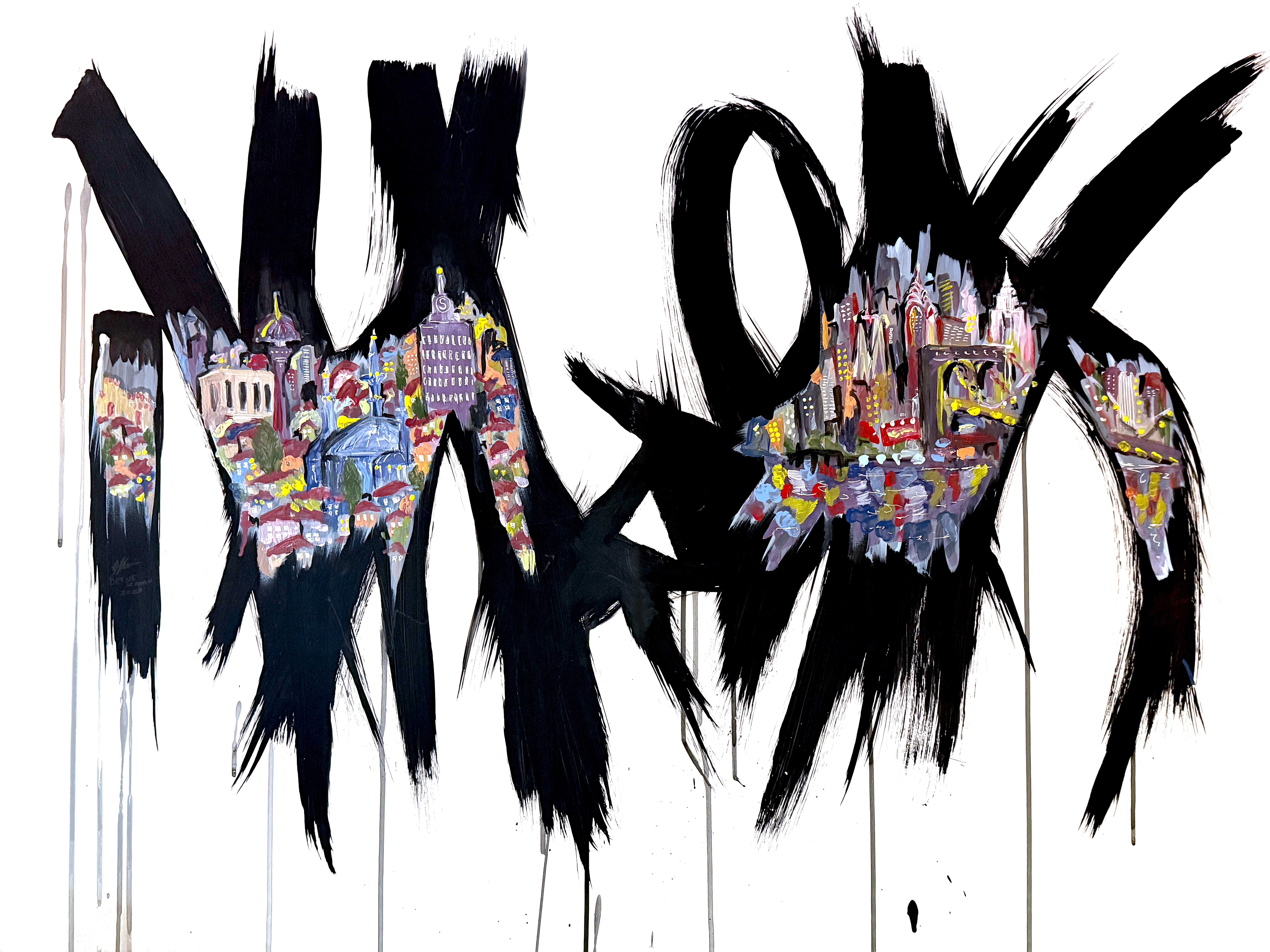 A graffiti art of New York and Ankara connecting together, in a new, abstract form.
