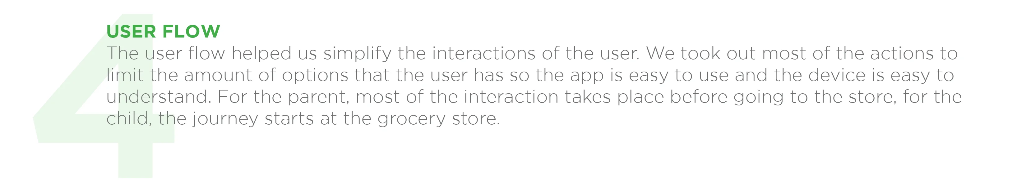 Large number 4 with text about simplifying user interactions overlaying it.