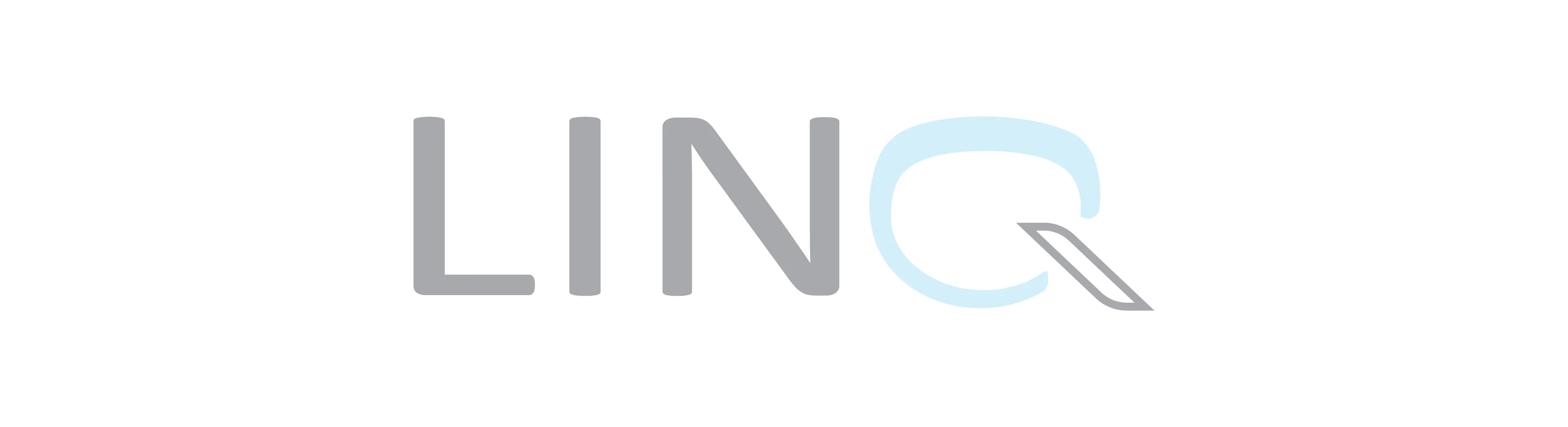 LINQ logo in gray and blue.